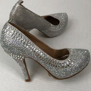 Mascotte Fancy Rhinestone Size 8.5 High Heel Shoes Party wedding New Years Eve